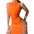 Dames Bodycon Jurk Met Mock Neck En Kruislingse Snit 5
