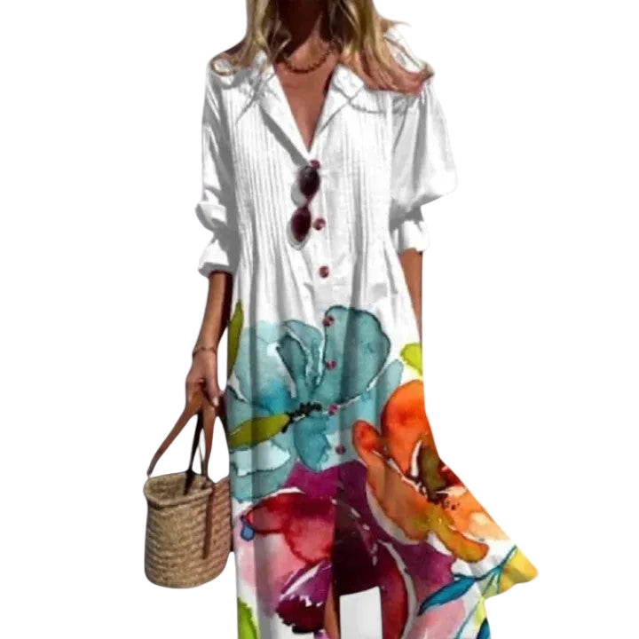 Dames Boho-jurk met Gedurfde Kleuren 0