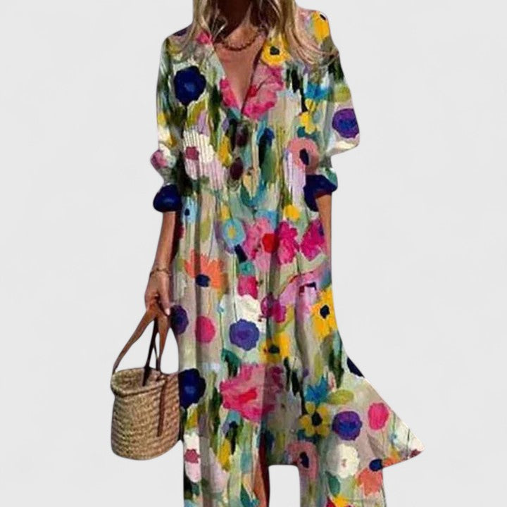 Dames Boho-jurk met Gedurfde Kleuren 2