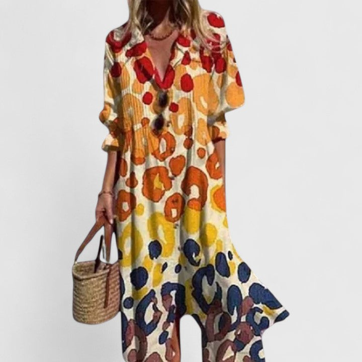 Dames Boho-jurk met Gedurfde Kleuren 3