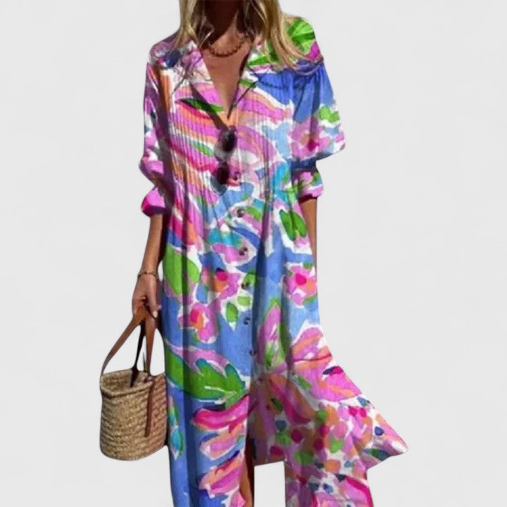 Dames Boho-jurk met Gedurfde Kleuren 4