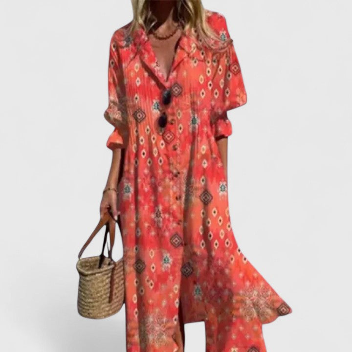Dames Boho-jurk met Gedurfde Kleuren 5