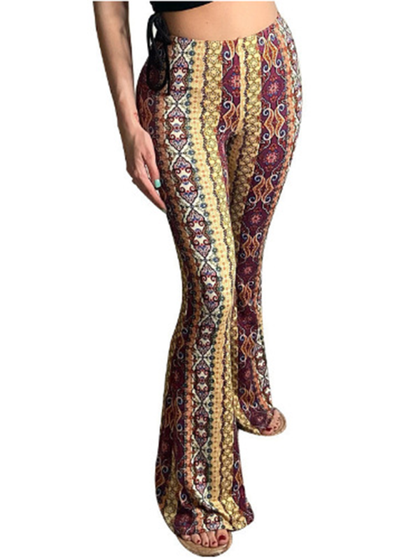 Dames Boho Geprinte Skinny Micro Slim Casual Broek 15