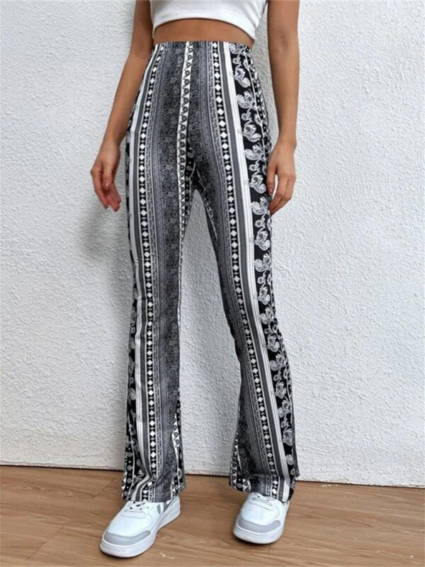 Dames Boho Geprinte Skinny Micro Slim Casual Broek 5
