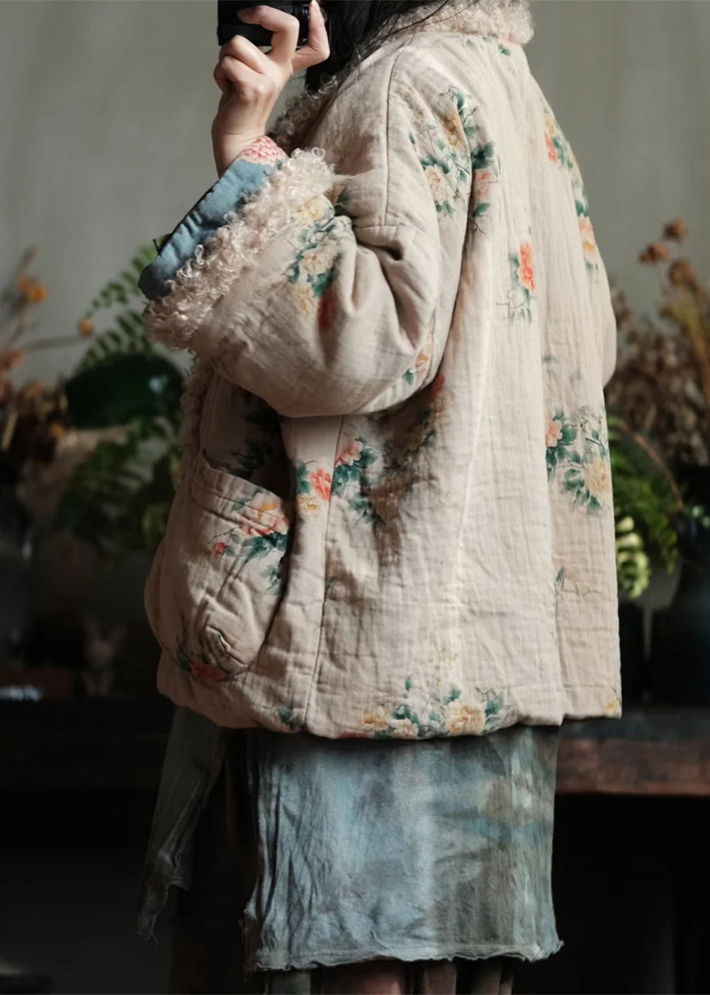 Dames Boho Jas Patchwork Met Zakkenprint 4