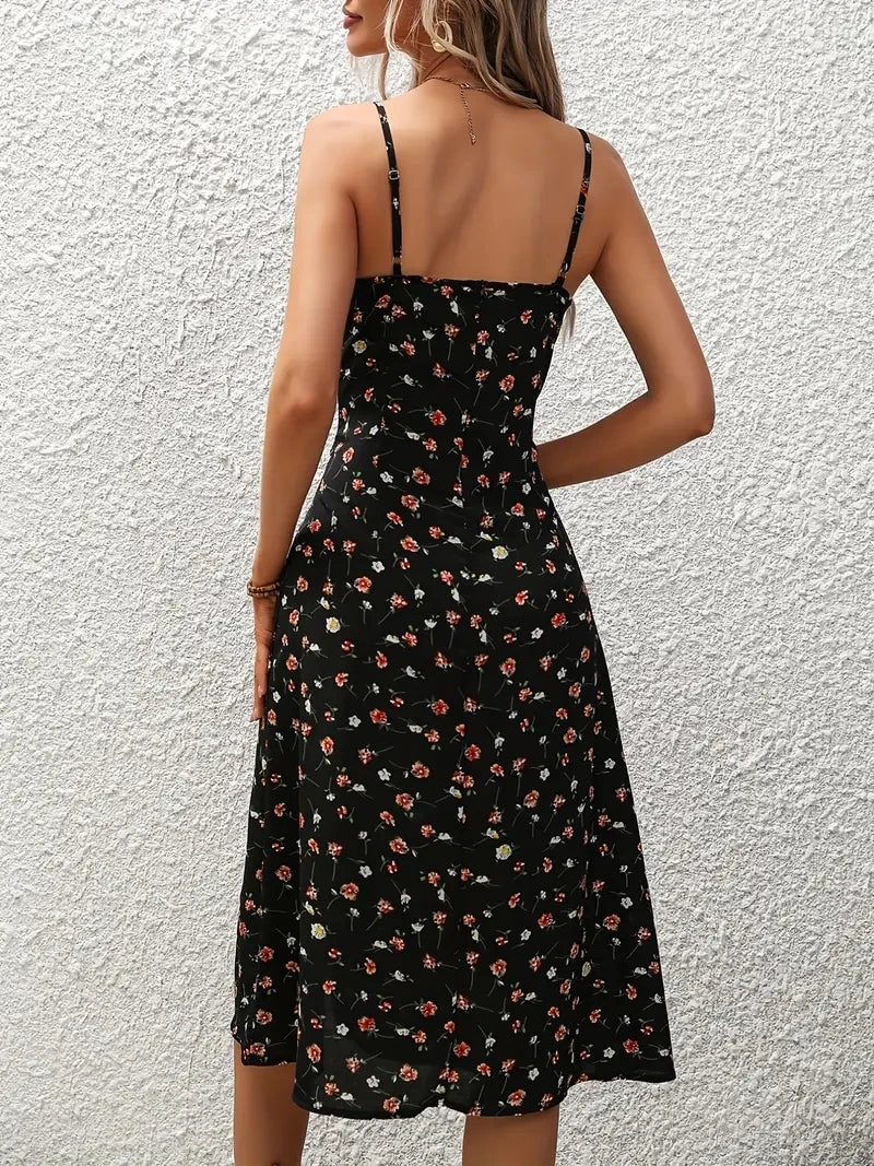 Dames Boho Strandjurk met Bloemenprint 1
