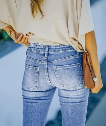 Dames Bootcut Jeans Hoge Taille 4