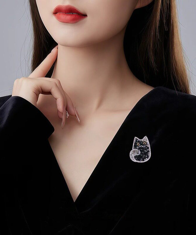 Dames Broche Kat Kristal Design 1