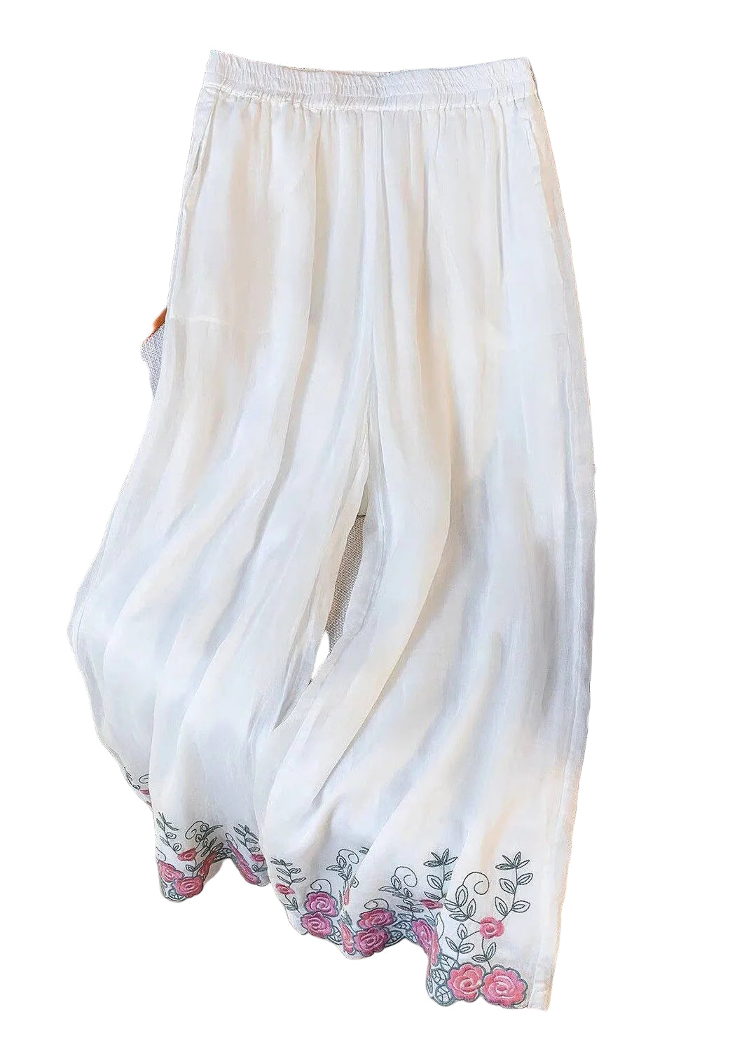 Dames Broek Bohemien Borduursel Elastische Taille 0
