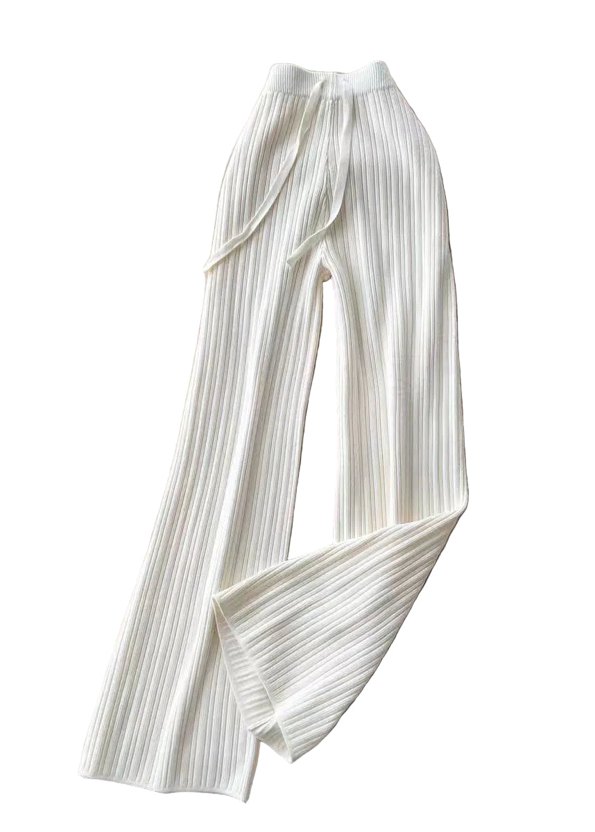 Dames Broek Gebreid Wijde Pijpen Met Elastische Taille 0