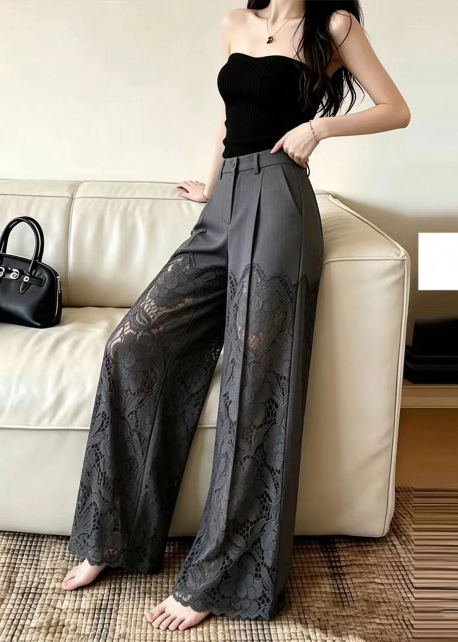 Dames Broek Hoge Taille Patchwork Kant 2