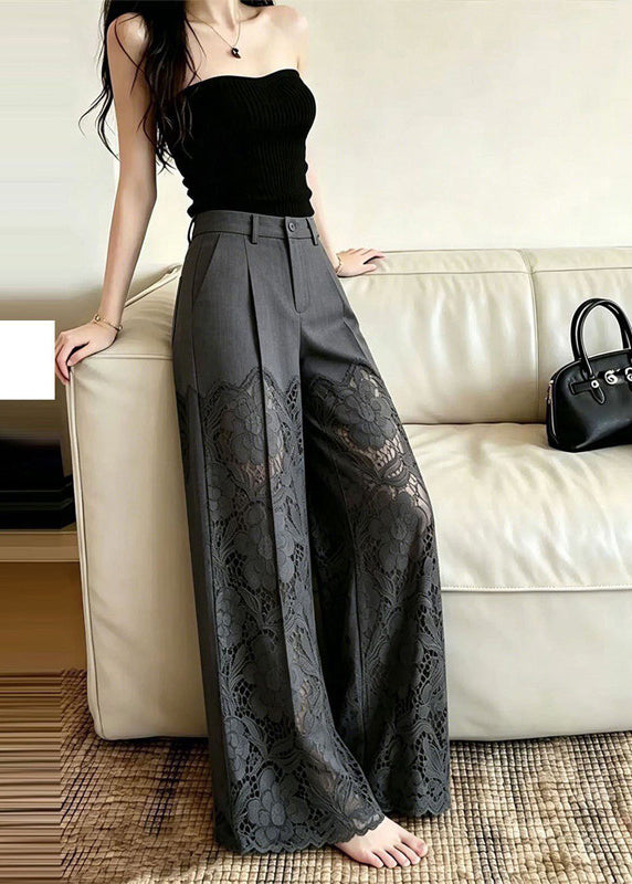 Dames Broek Hoge Taille Patchwork Kant 3