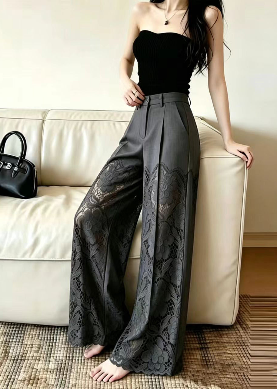 Dames Broek Hoge Taille Patchwork Kant 4
