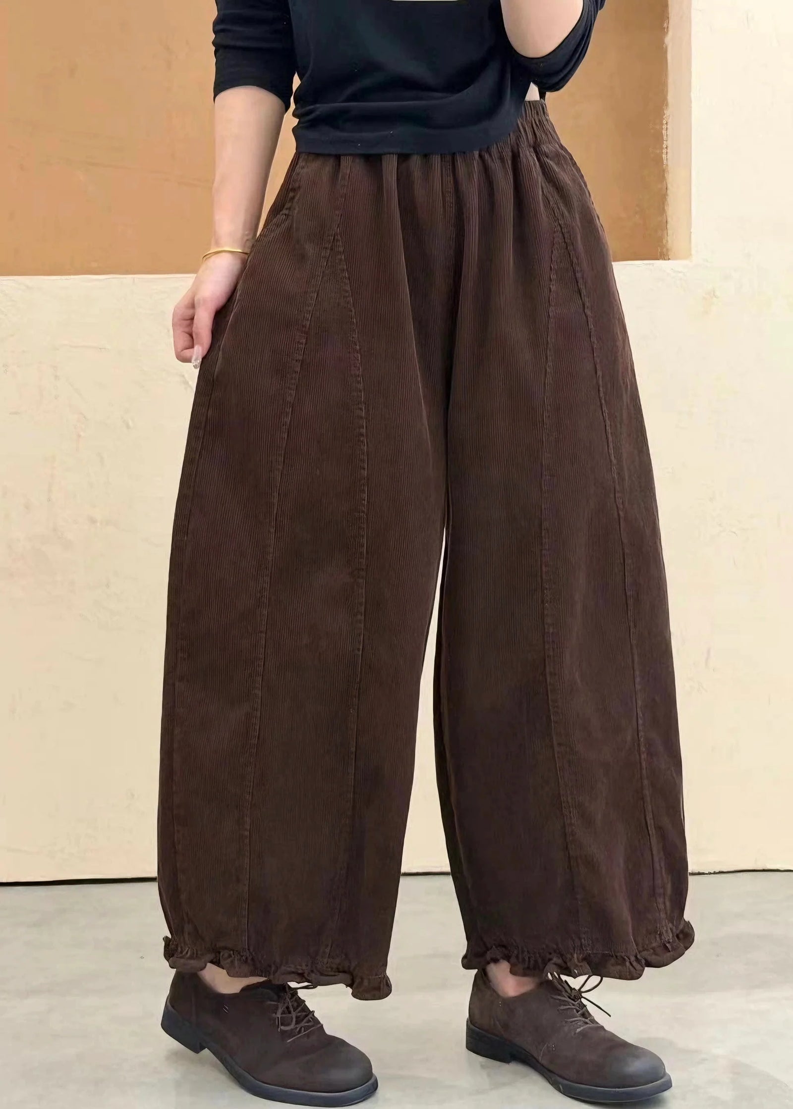 Dames Broek Losvallend Patchwork Herfststijl 3