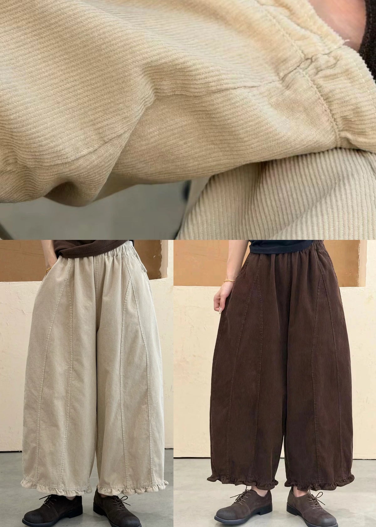 Dames Broek Losvallend Patchwork Herfststijl 4