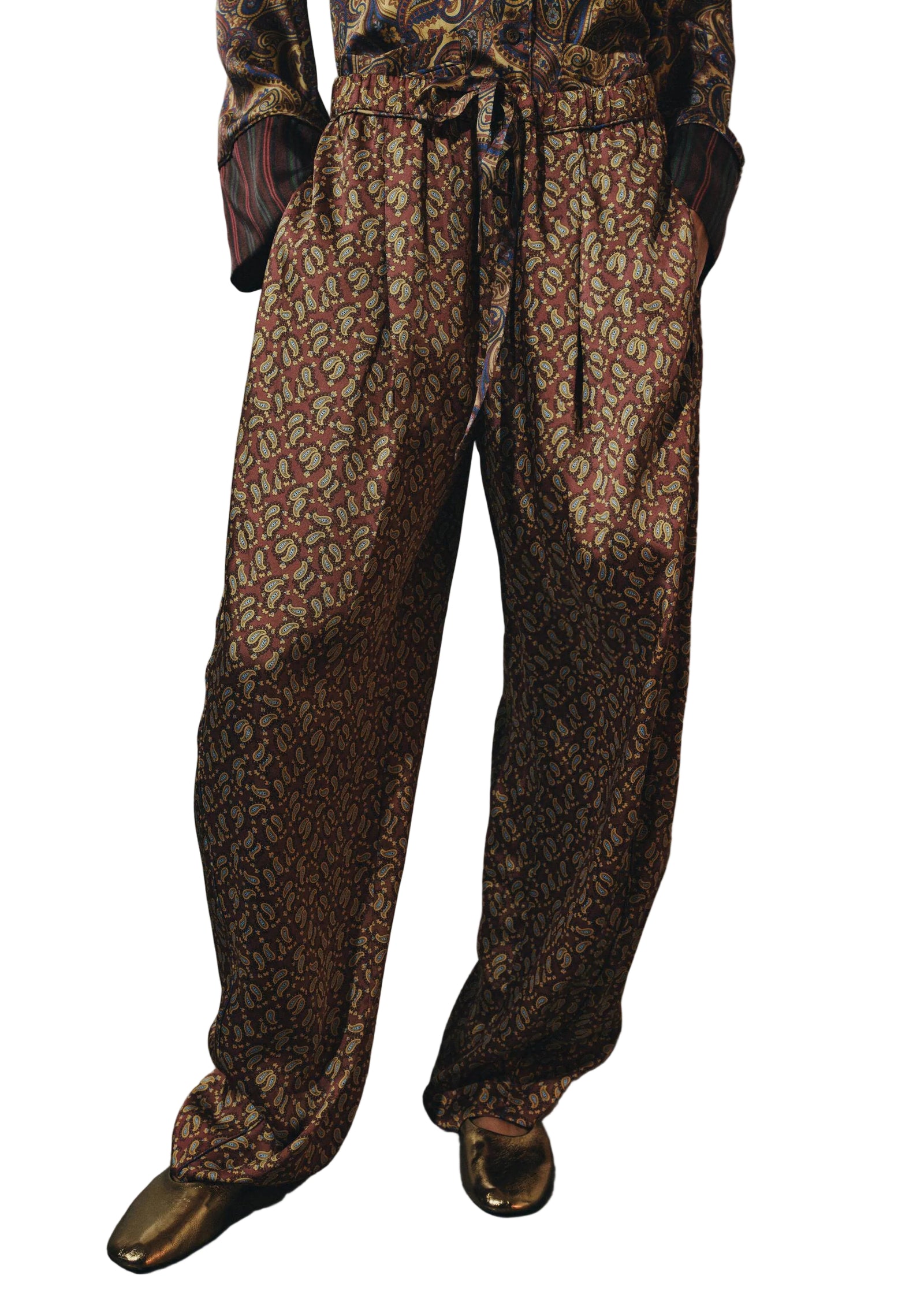 Dames Broek Met Print En Stropdas Taille Comfortabel Voor Zomer 0