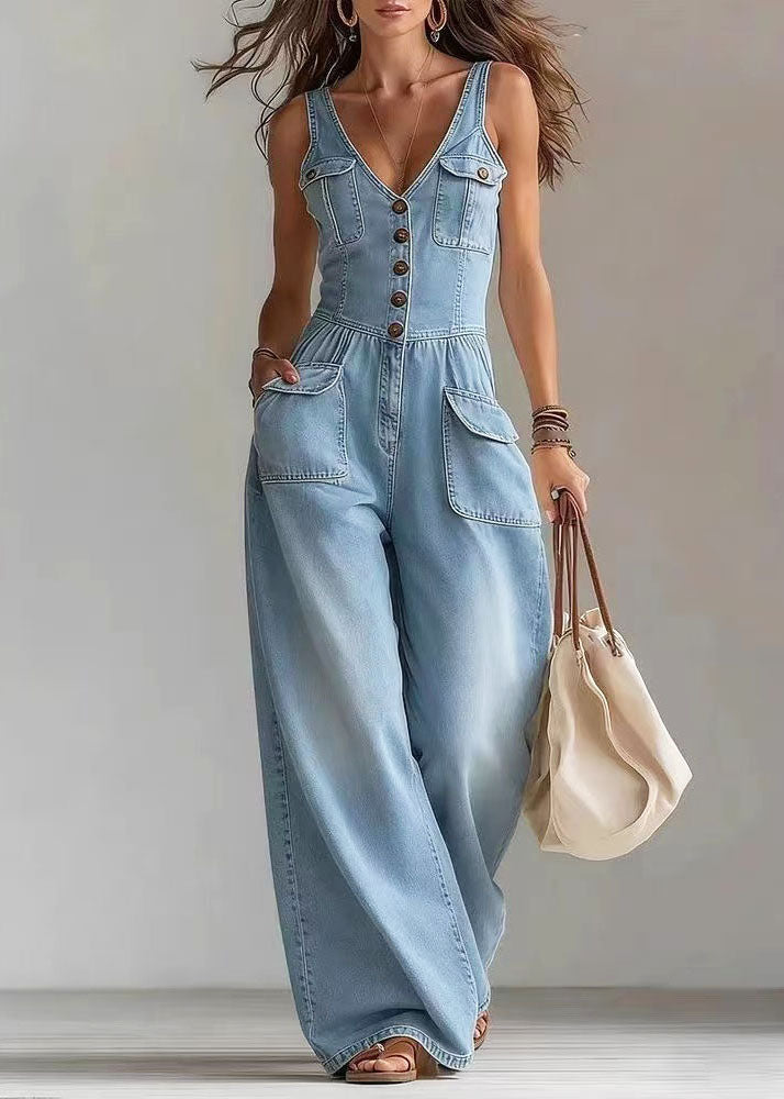 Dames Broek Rechte Pasvorm met Oversized Zakken Bohemien Stijl 1