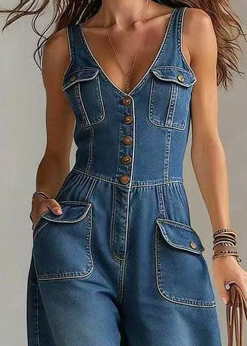 Dames Broek Rechte Pasvorm met Oversized Zakken Bohemien Stijl 4