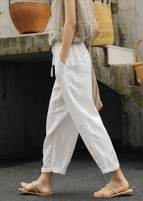 Dames Broek met Elastische Taille en Zakken 0