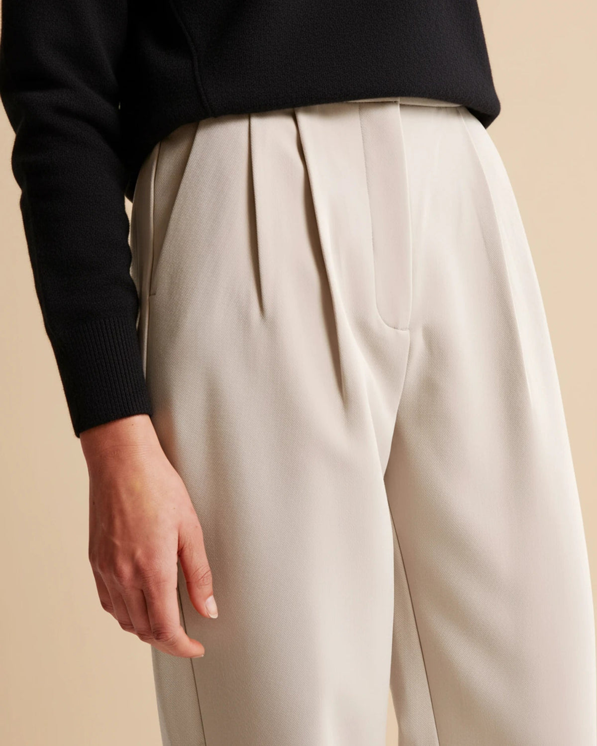 Dames Broek met Hoge Taille en Geplooide Pijpen 2