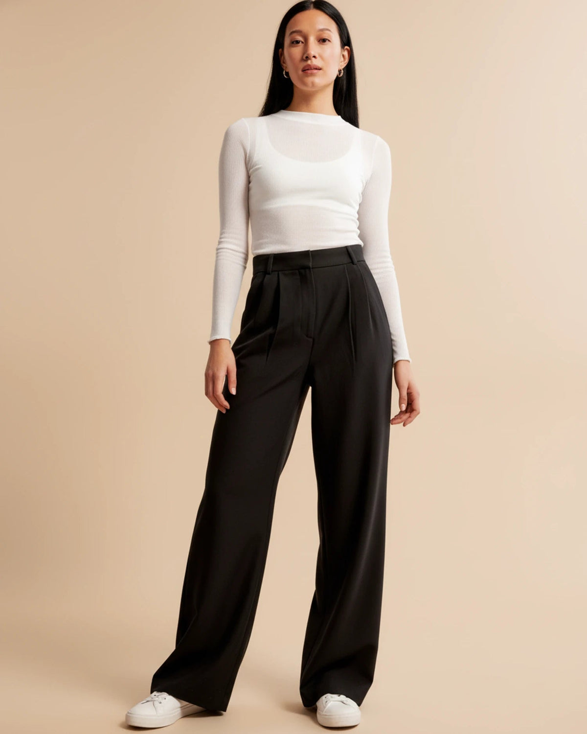 Dames Broek met Hoge Taille en Geplooide Pijpen 5