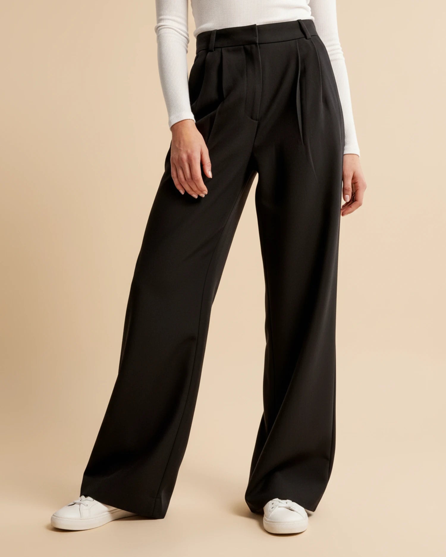 Dames Broek met Hoge Taille en Geplooide Pijpen 6