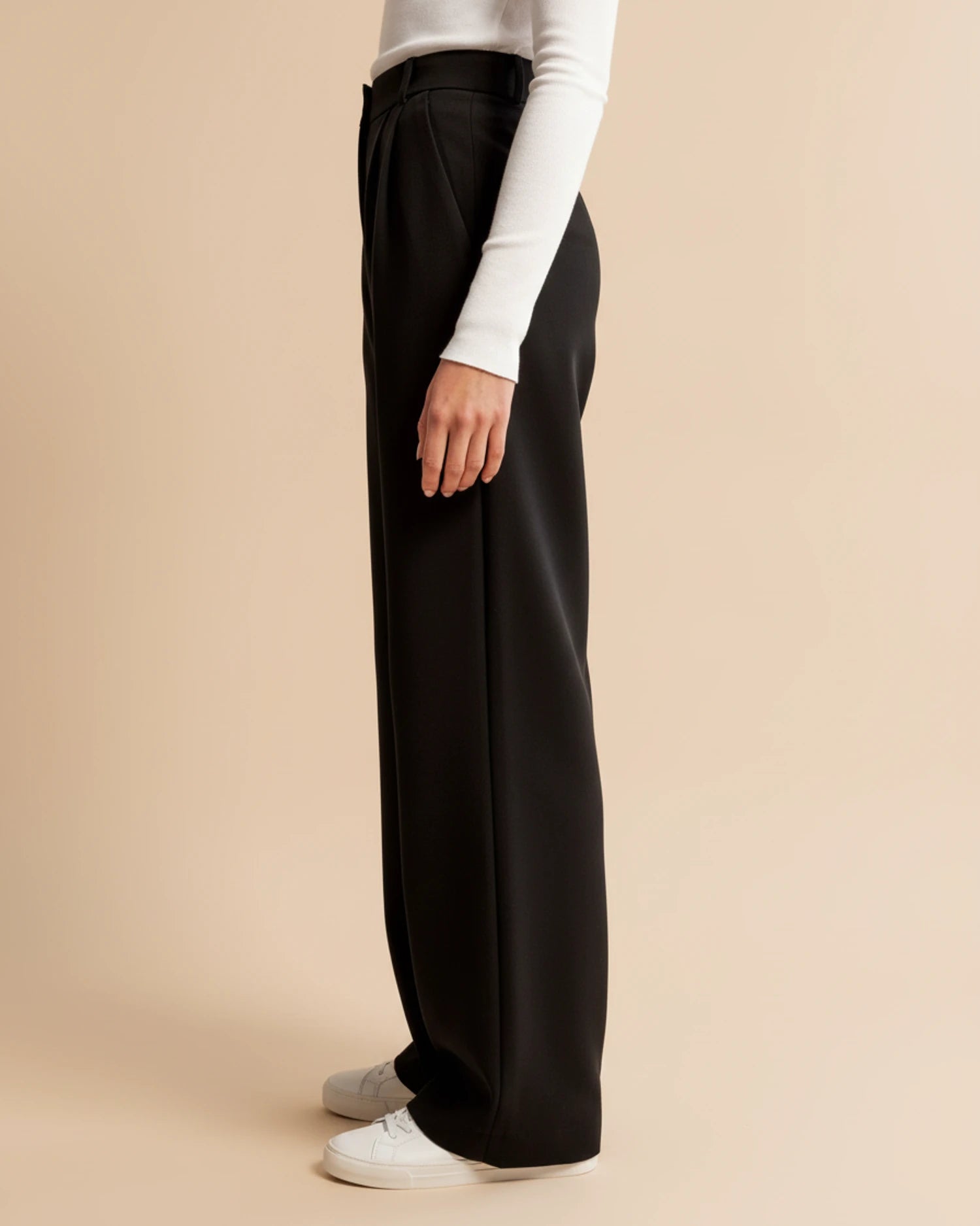 Dames Broek met Hoge Taille en Geplooide Pijpen 7