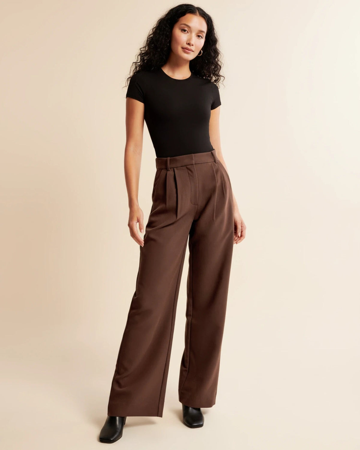 Dames Broek met Hoge Taille en Geplooide Pijpen 9
