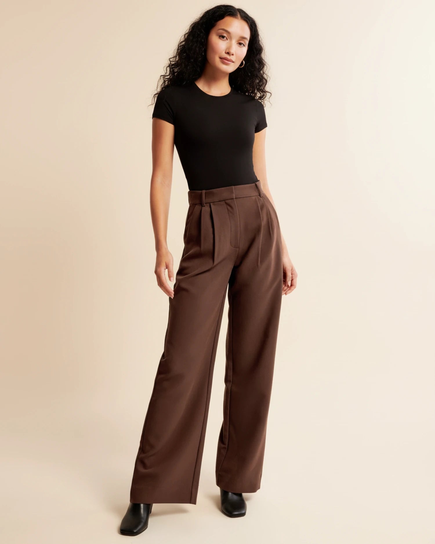 Dames Broek met Hoge Taille en Geplooide Pijpen 9