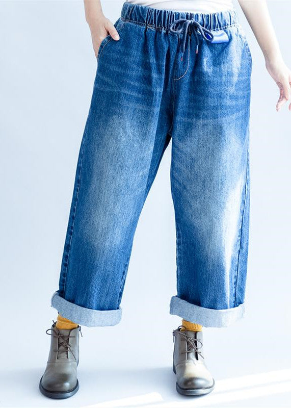 Dames Broek met Wijde Pijpen en Elastische Taille 1