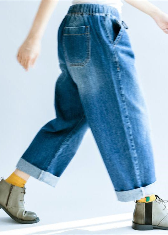 Dames Broek met Wijde Pijpen en Elastische Taille 2