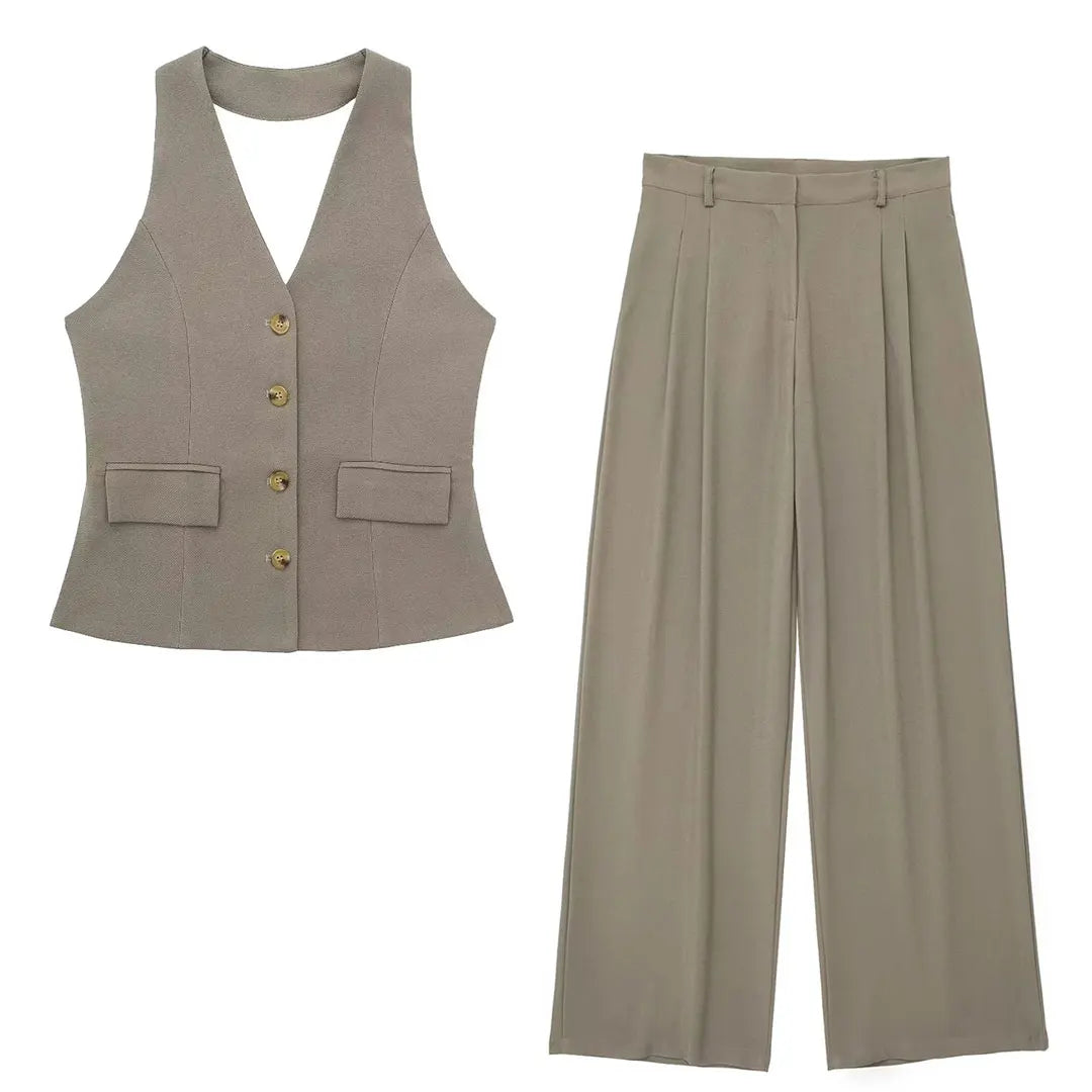 Dames Broekpak Halterstijl met Blazer 10