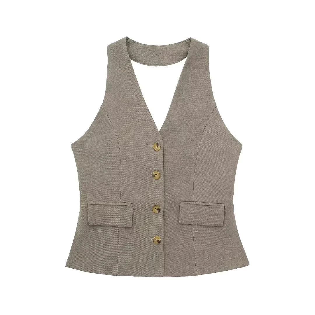 Dames Broekpak Halterstijl met Blazer 12