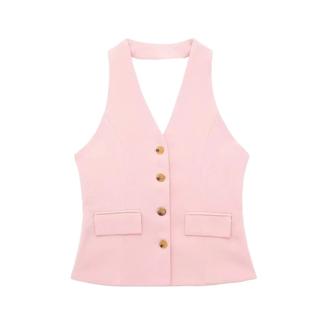Dames Broekpak Halterstijl met Blazer 13