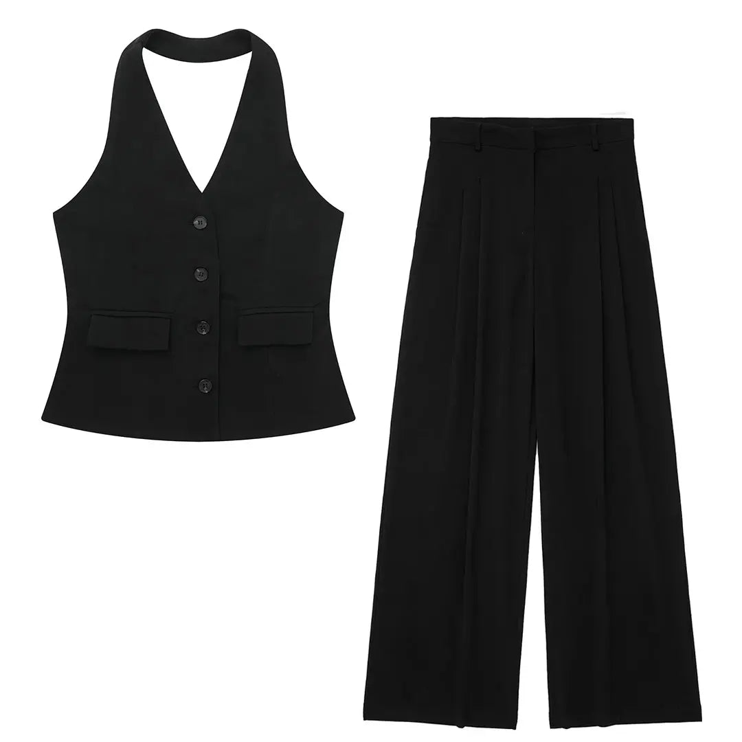 Dames Broekpak Halterstijl met Blazer 17