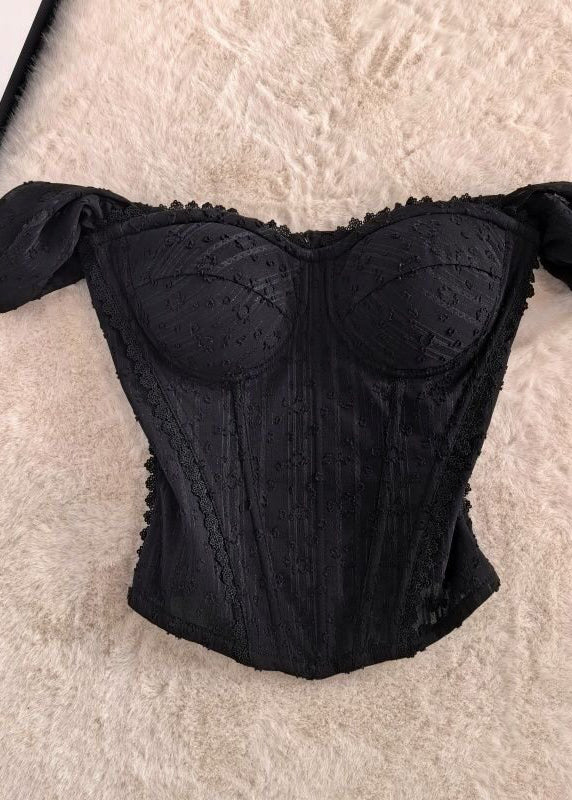 Dames Bustier Top Patchwork Kant Slim Fit 1