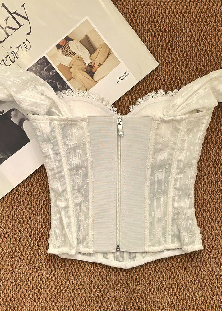 Dames Bustier Top Patchwork Kant Slim Fit 2