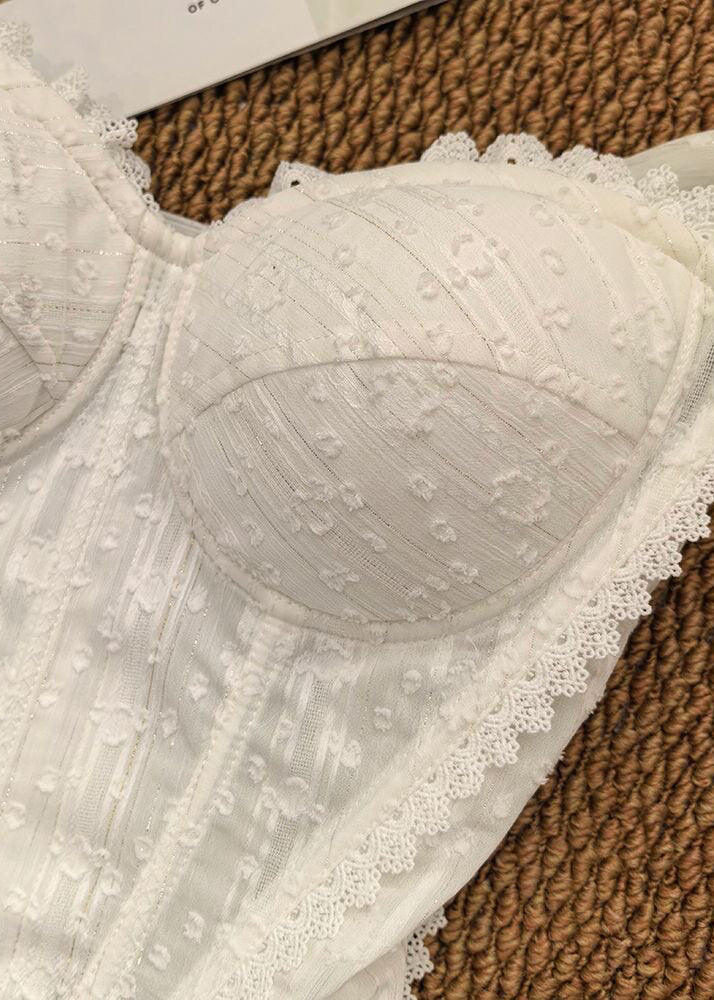 Dames Bustier Top Patchwork Kant Slim Fit 4