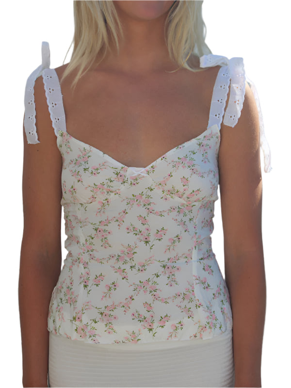 Dames Cami Top V-Hals Bohemian Print Polyester 0