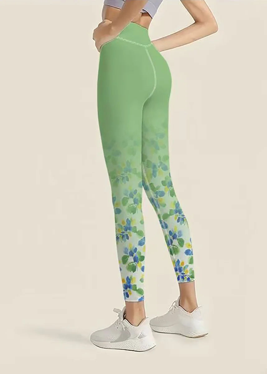 Dames Capri Legging Bloemenprint Hoge Taille Stretch 3
