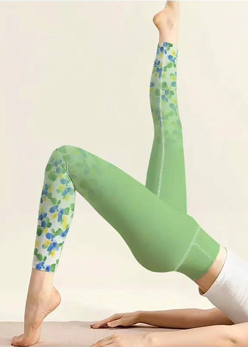 Dames Capri Legging Bloemenprint Hoge Taille Stretch 4