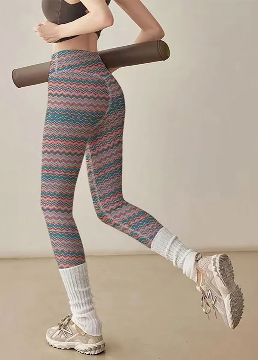 Dames Capri Legging Golfprint Hoge Taille 2