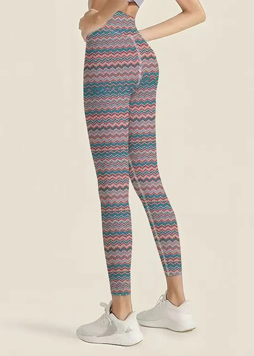 Dames Capri Legging Golfprint Hoge Taille 4