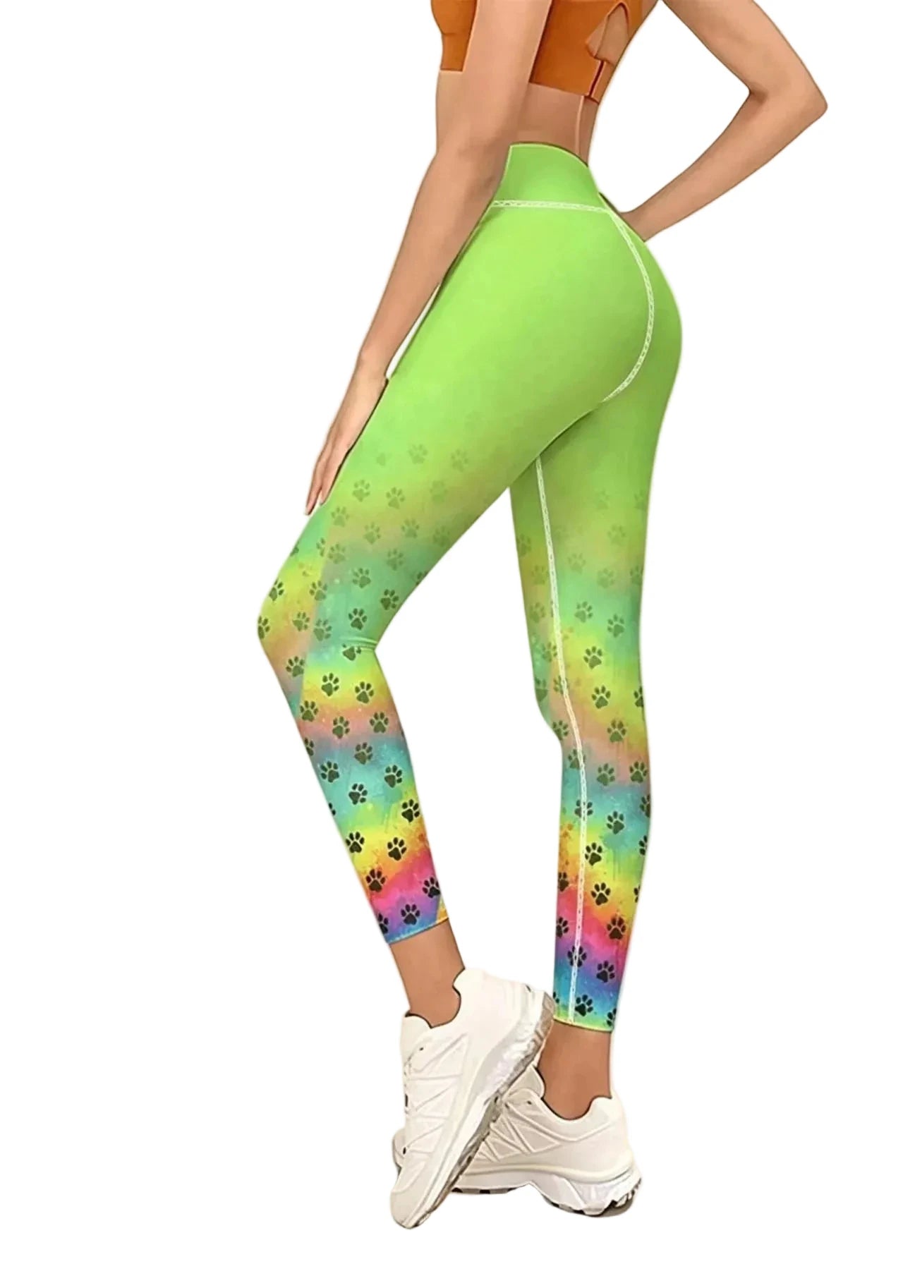 Dames Capri Legging Met Pootafdruk En Hoge Taille 0