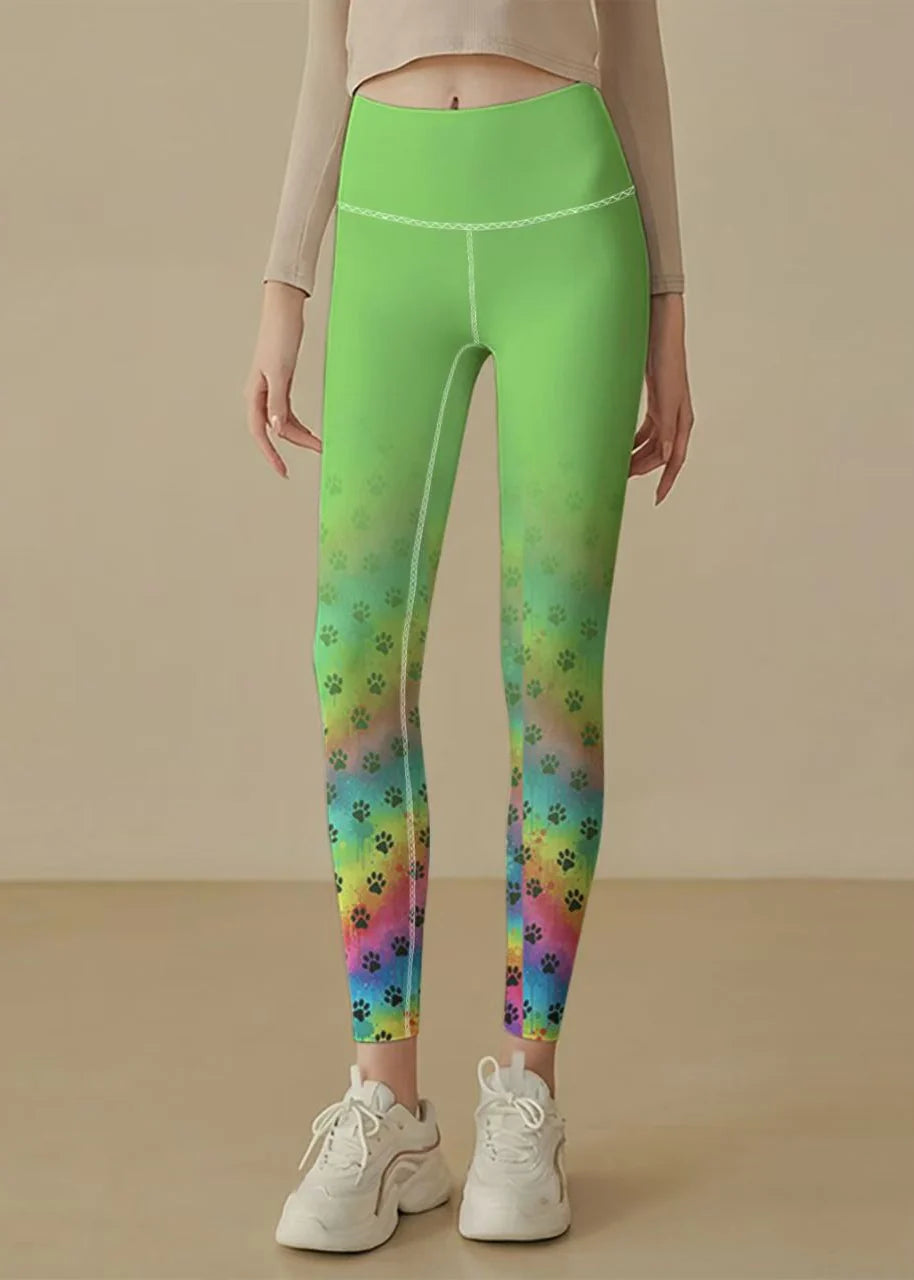 Dames Capri Legging Met Pootafdruk En Hoge Taille 1