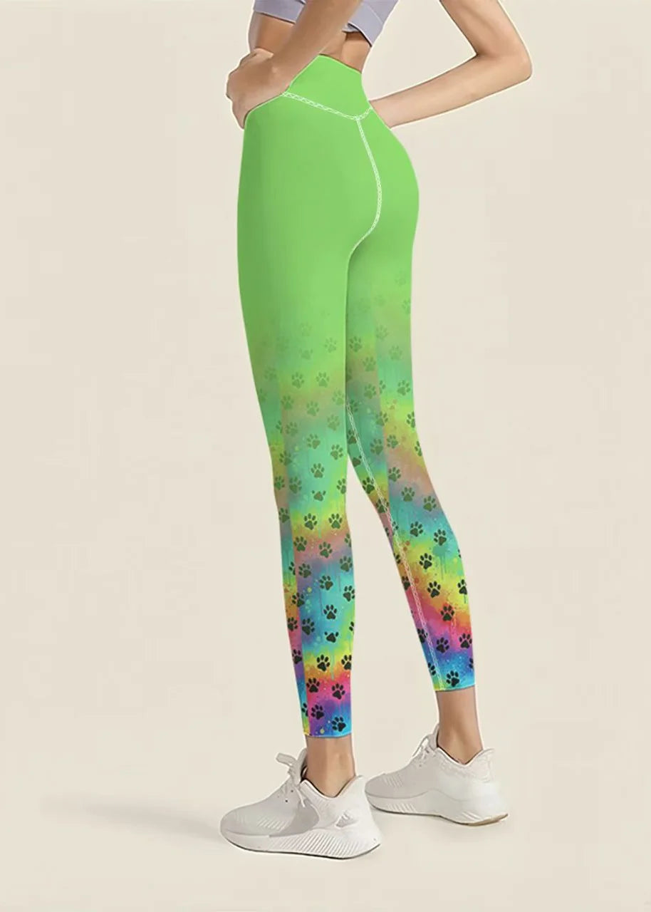 Dames Capri Legging Met Pootafdruk En Hoge Taille 3