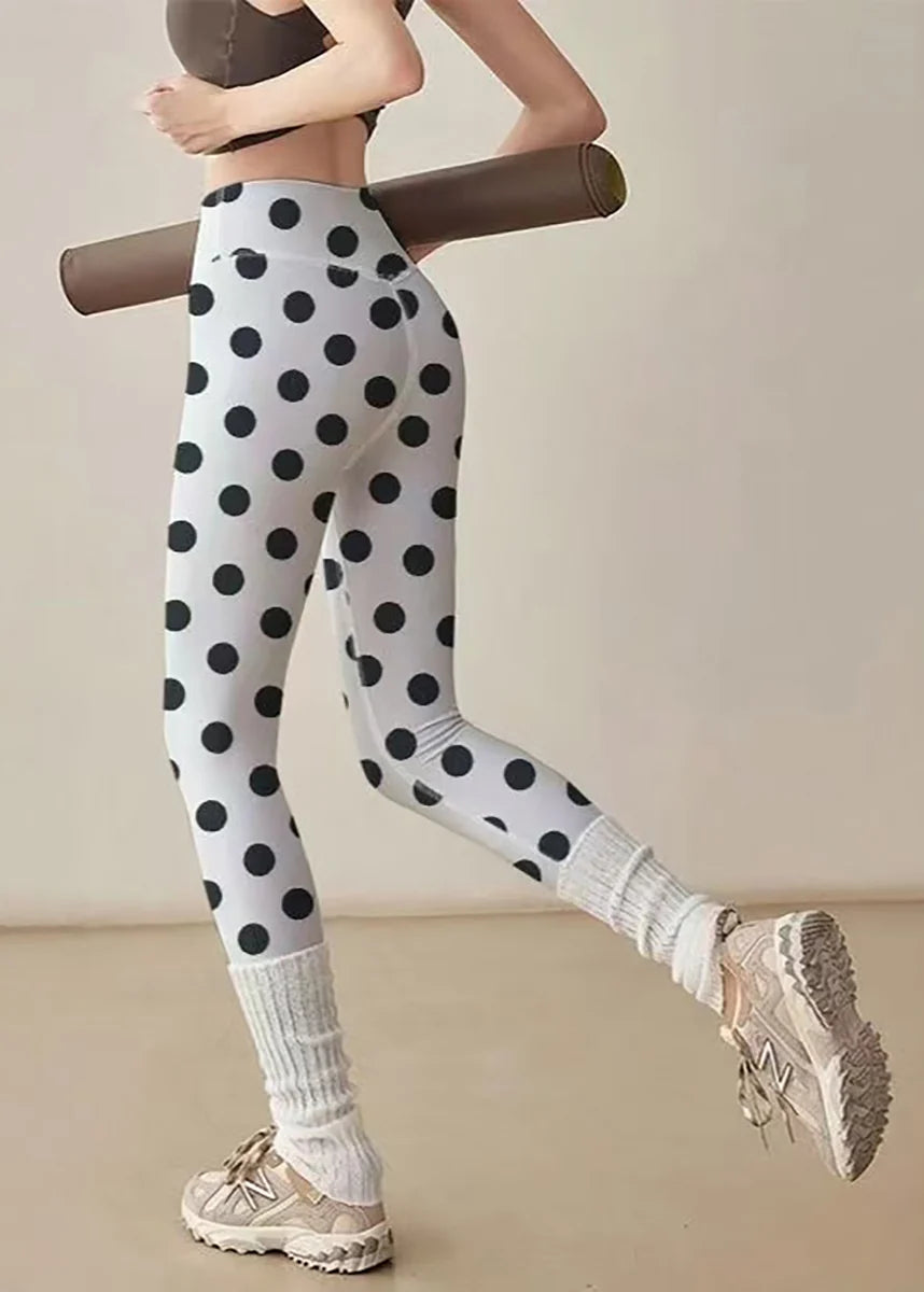 Dames Capri Legging met Stippenprint en Scrunch Detail 0