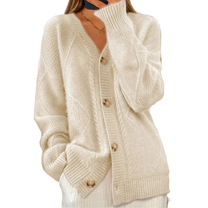 Dames Cardigan Kabelstrik Casual 0