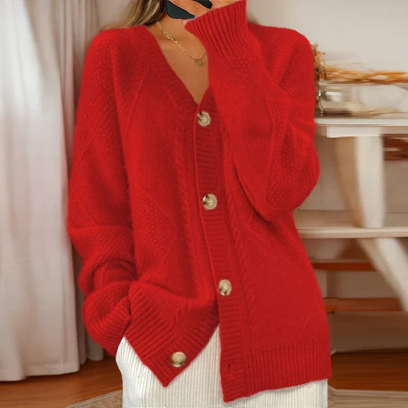 Dames Cardigan Kabelstrik Casual 2