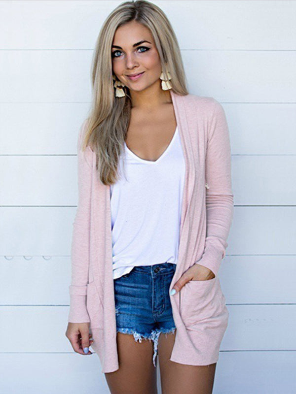 Dames Cardigan Lange Mouwen Gebreid Polyester Spandex 5